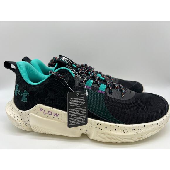 Under Armour Flow FUTR X 2 Black History Month Basketball Shoes Men's 11.5 NEW - Picture 1 of 12